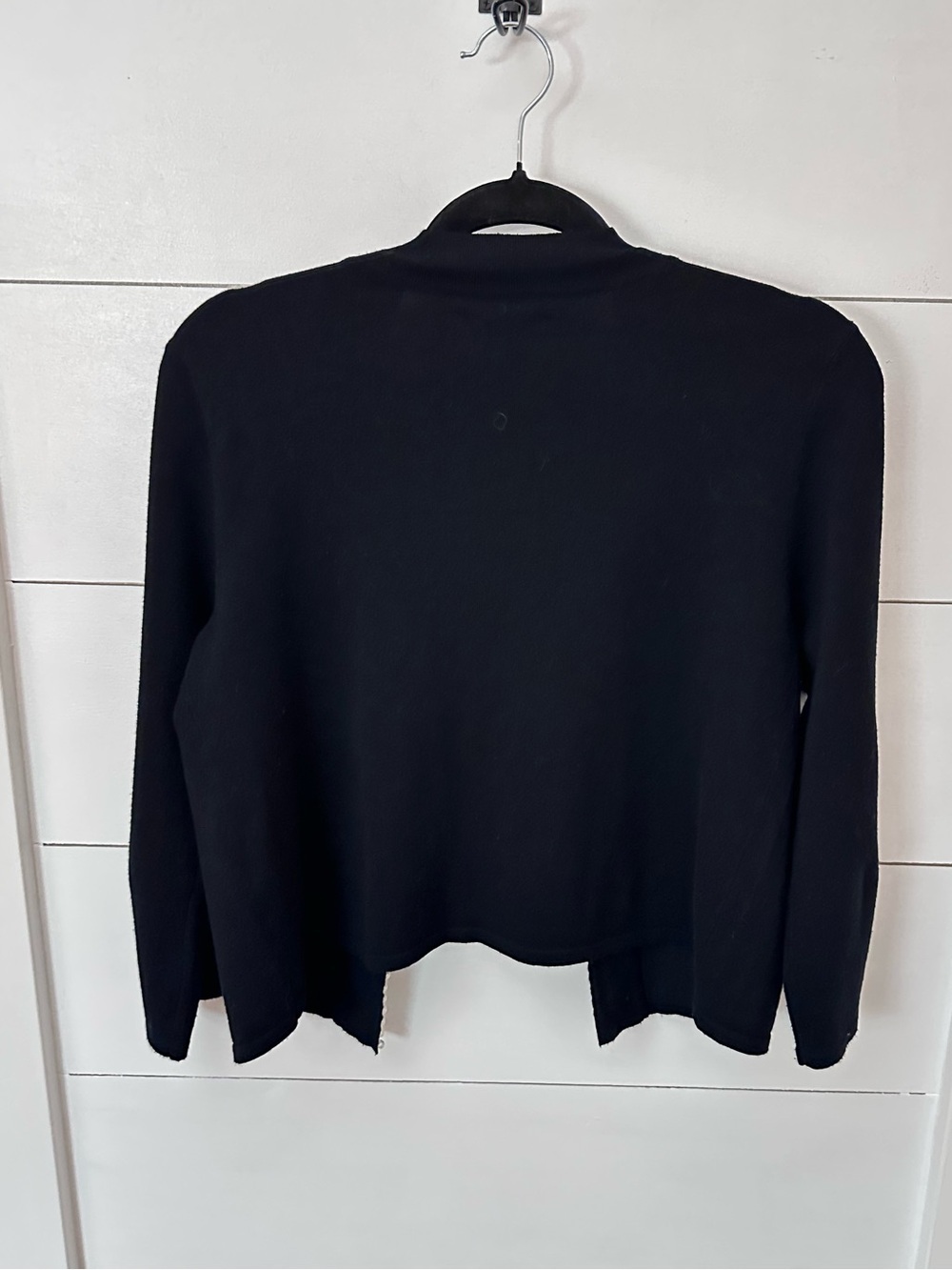 Spence VTG M black pearl lined detail open front classic old money cardigan - Picture 3 of 12